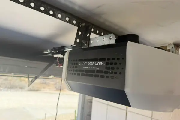 Chamberlain garage door opener installed and set